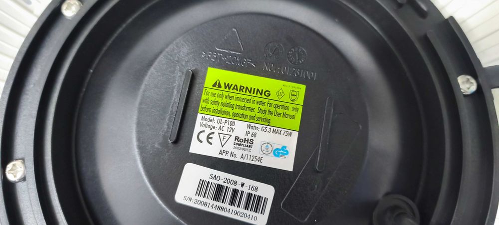 Lampy basenowe halogenowe 12V 75W  UL-P100 sztuk 6