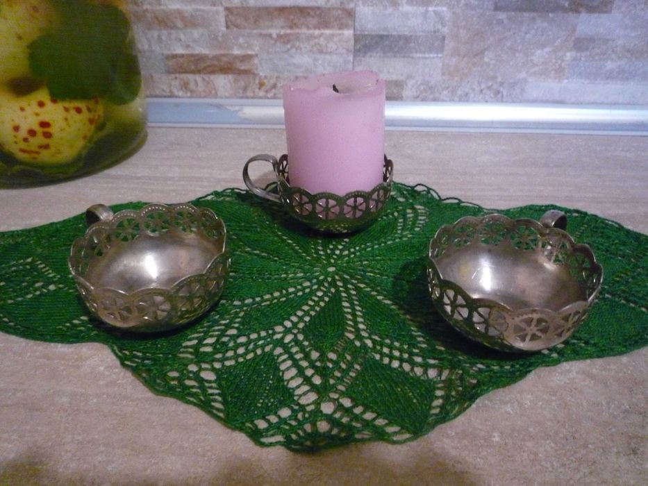 Ручная работа ажурная салфетка, малахитовая, дача пасха ретро, хлопок