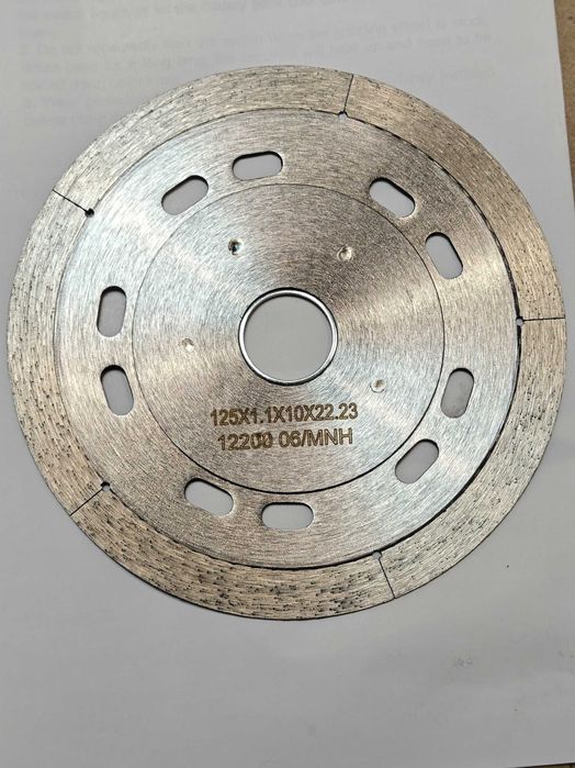 Алмазний ультратонкий диск 1,1/125 для чистого різу плитки без сколів