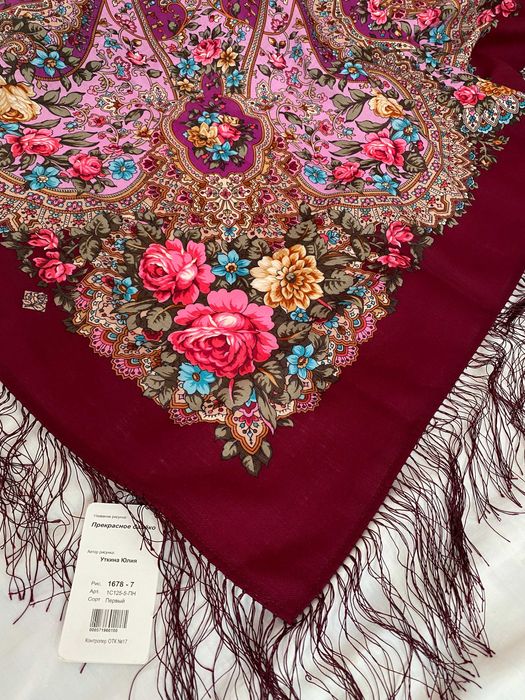 Павловопосадська хустка Павловопосадский платок шаль шерсть шерстяной