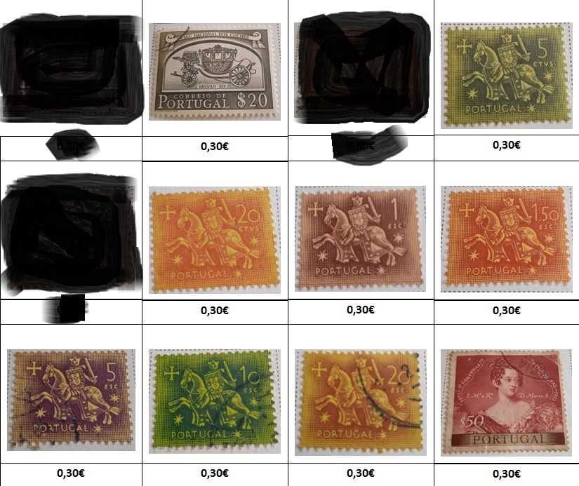 Vários Selos de Portugal 1898 a 1966