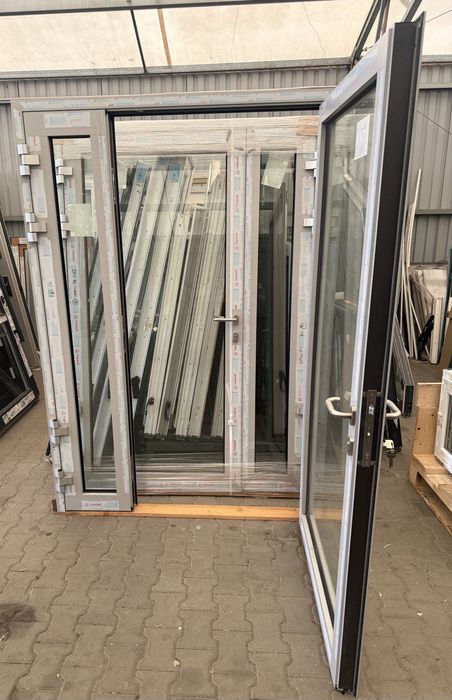 Drzwi nowe Aluminiowe p.poż. dwuskrzydłowe Yawal 150 x 212
