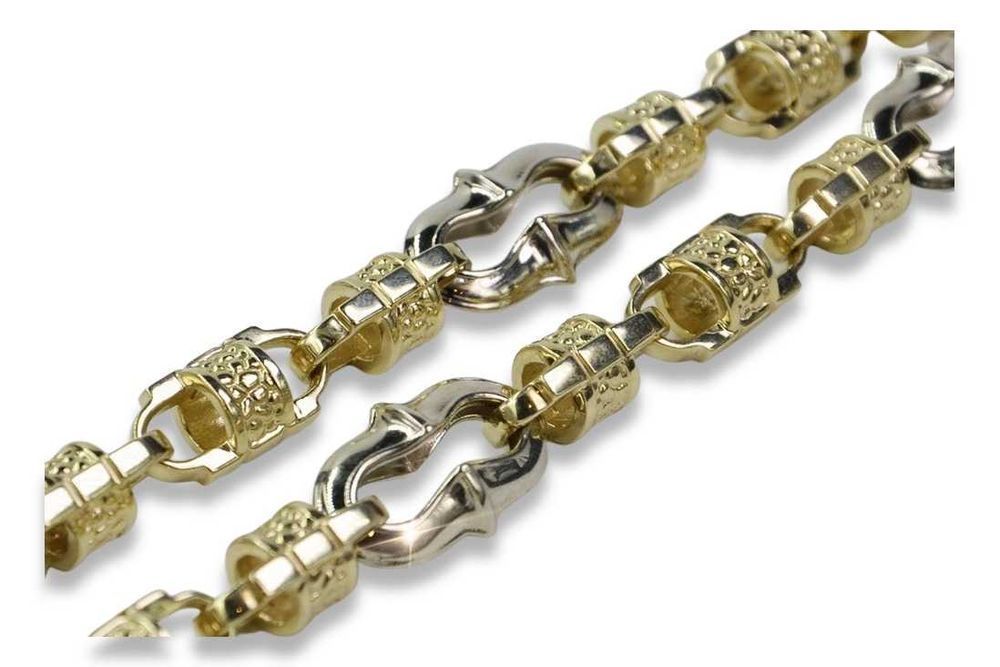 Żółto białe 14k 585 złoto łańcuszek ZASTRZEŻONY WZÓR 160g cc053y Ł
