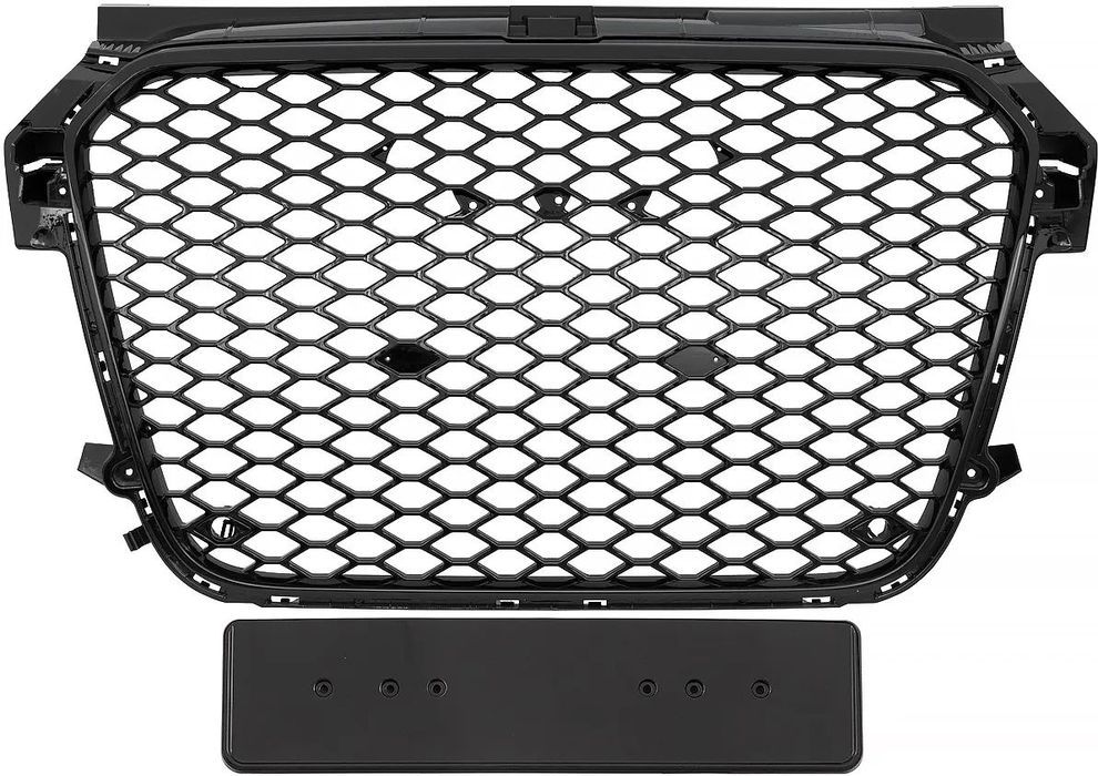 Grelha frontal AUDI A1 8x 2010-2015 RS1 look em preto piano brilhante em plástico ABS