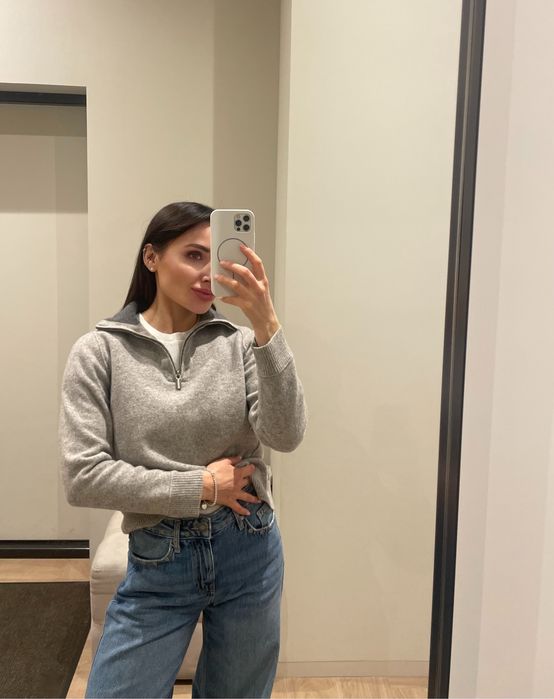 Кашемір zip светр XS гольф стиль cos