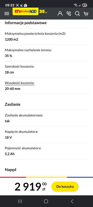 Robot koszący Ennhell  1200m2