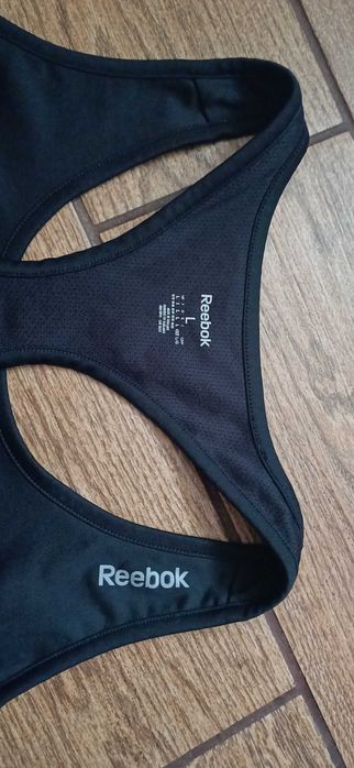 Czarny sportowy biustonosz Reebok  r. L