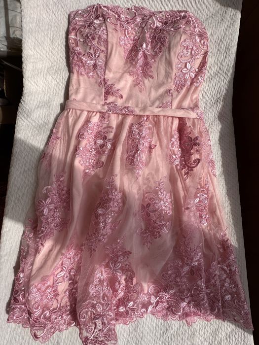 Сукня коктейльня вечірня святкова рожева розмір S/M