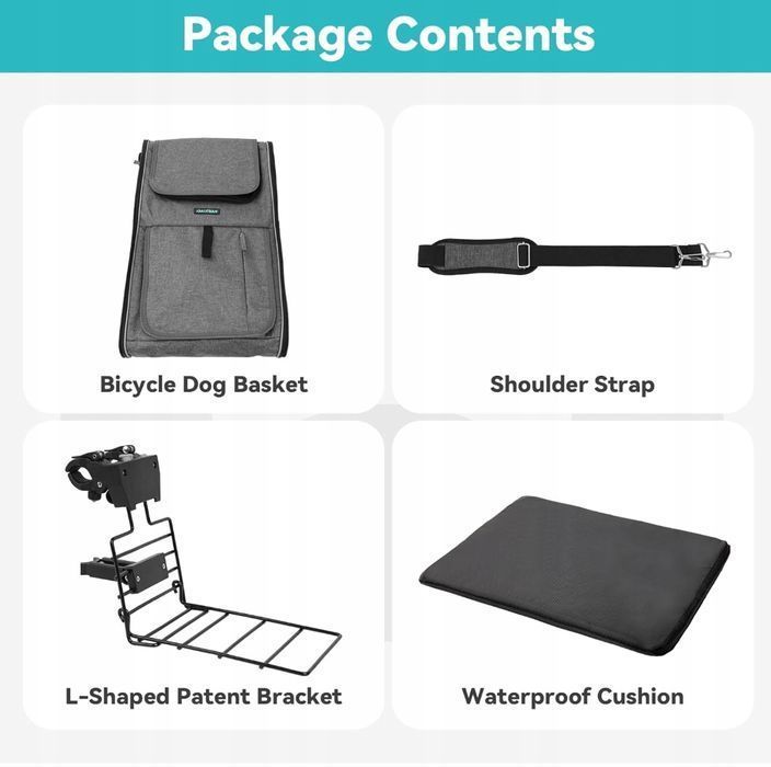 Daistern Przedni Kosz Rowerowy Dla Psów I Kotów Do 10Kg Powystawowy