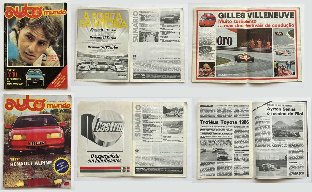 Coleção de revistas Auto Mundo de 1986