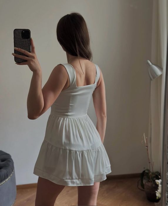 Білий ромпер (комбінезон) літній сарафан, розмір S