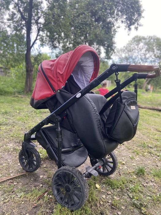 Дитяча коляска 2 в 1 з екошкіри