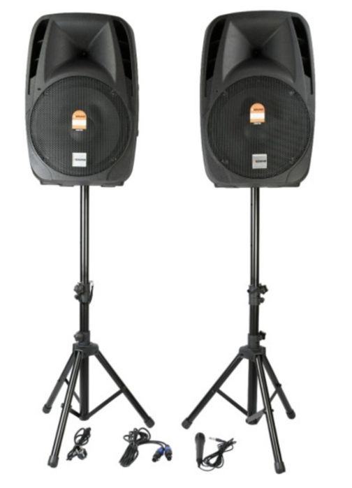 Colunas Ativa e Passiva 2x15 1000W VSOUND