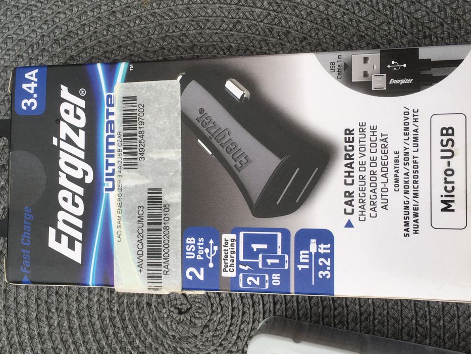 Автомобільний зарядний пристрій Energizer Ultimate 3.4A microUSB