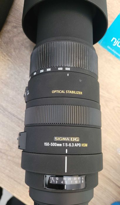 Teleobiektyw Sigma DG 150-500mm 1:5-6.3 AP HSM - stabilizacja