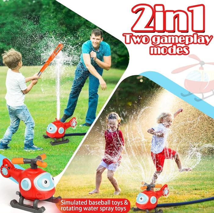 Wyrzutnia wodna zabawka dla dzieci 2w1 wielofunkcyjna zraszacz basebal