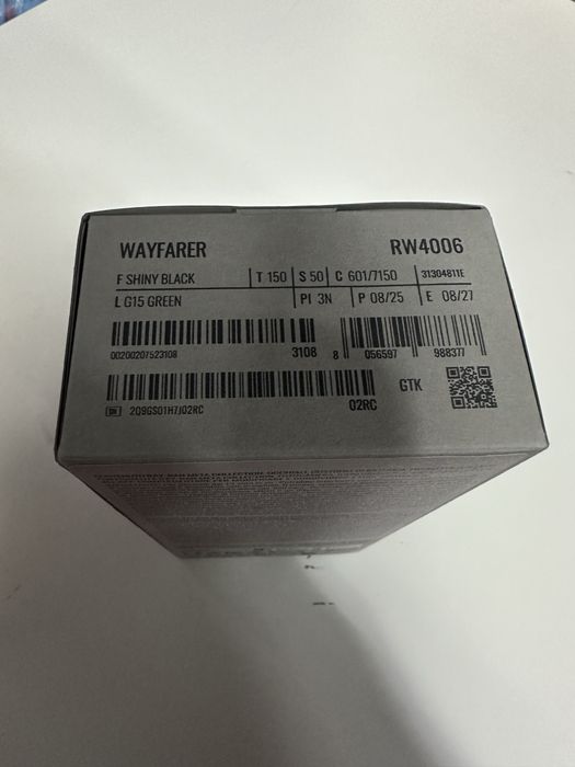 Оригінальні смарт окуляри Ray Ban Wayfarer Meta RW4006 Shiny Black