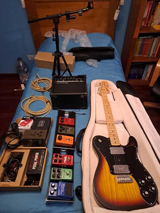 Fender MIJ 70s Telecaster Deluxe Sunburst 2019 + equipamento