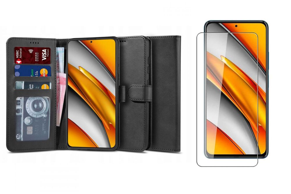 Etui Wallet 2 + Szkło Hartowane Płaskie Do Xiaomi Poco F3