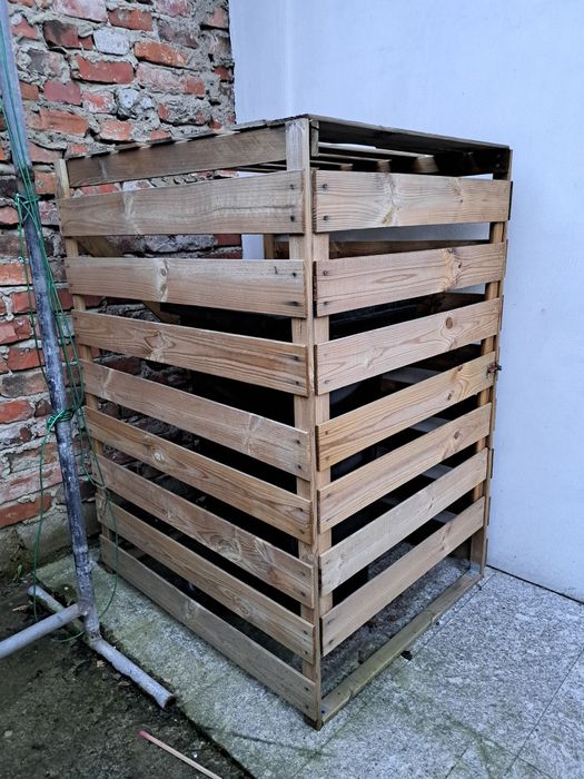 Impregnowana osłona drewniana na kosz na śmieci 240 l Leszno