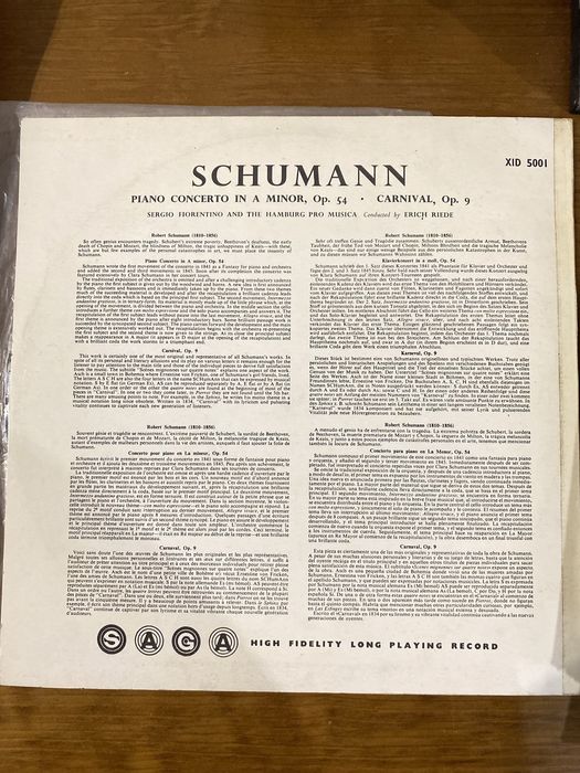 Vinil Schumann - piano concert - Sergio Fiorentino