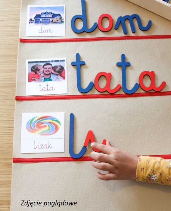 Zestaw: ruchomy alfabet z filcu + mata + karty PDF Montessori