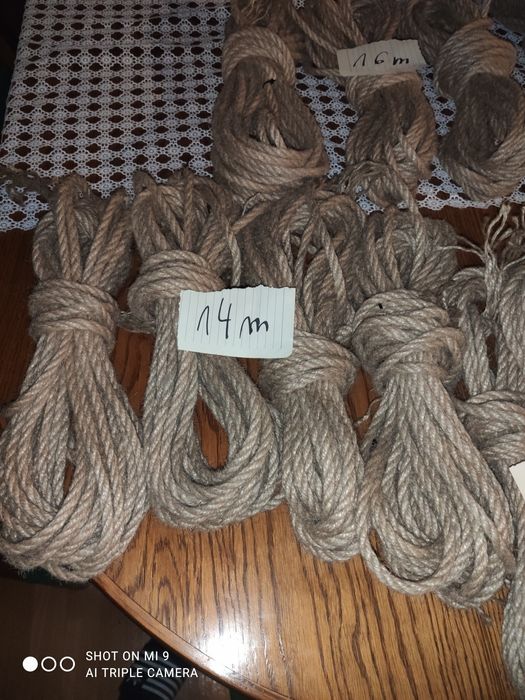 Sznurek jutowy 8mm  50 gr /mb