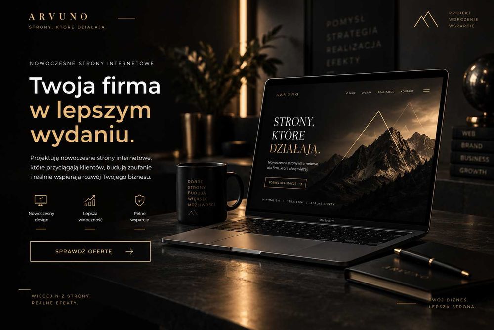 Profesjonalna strona internetowa dla firmy | Projekt + wdrożenie | od 2490 zł