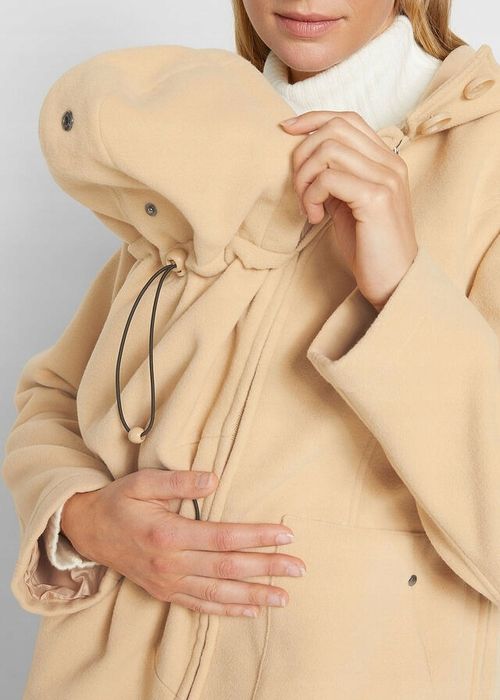 B.P.C płaszcz ciążowy z panelem na dziecko beżowy 42.