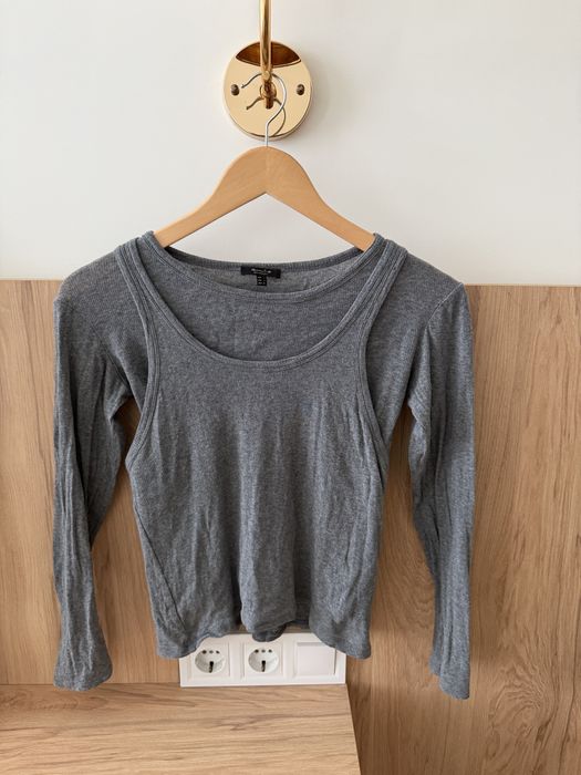 Лонгслів massimo dutti xs-s сірий
