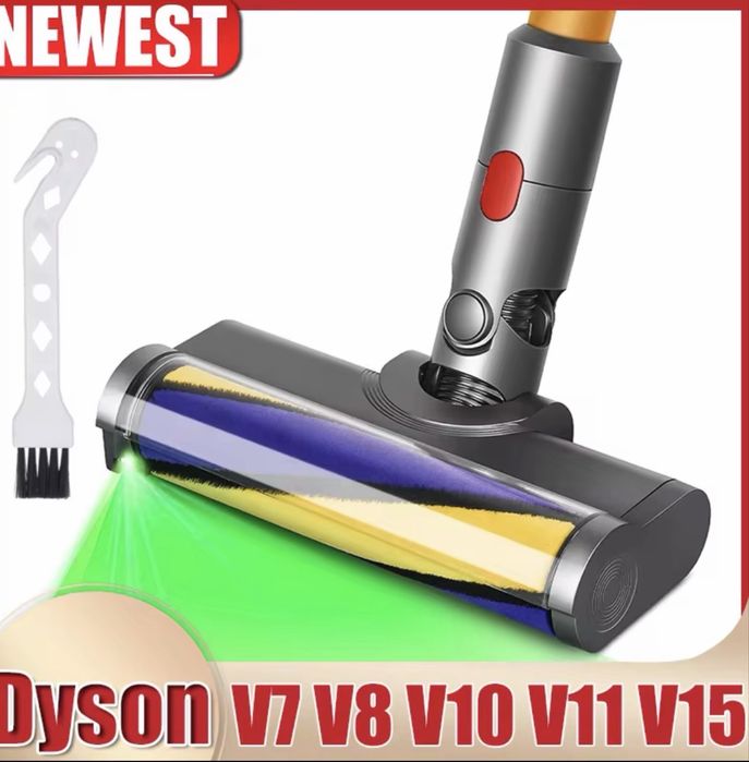 Світлодіодна щітка для насадки для підлоги для пилососа Dyson V7 V8 V11 V10 V15 Електрична щітка М’яка роликова щітка Запасні частини dyson