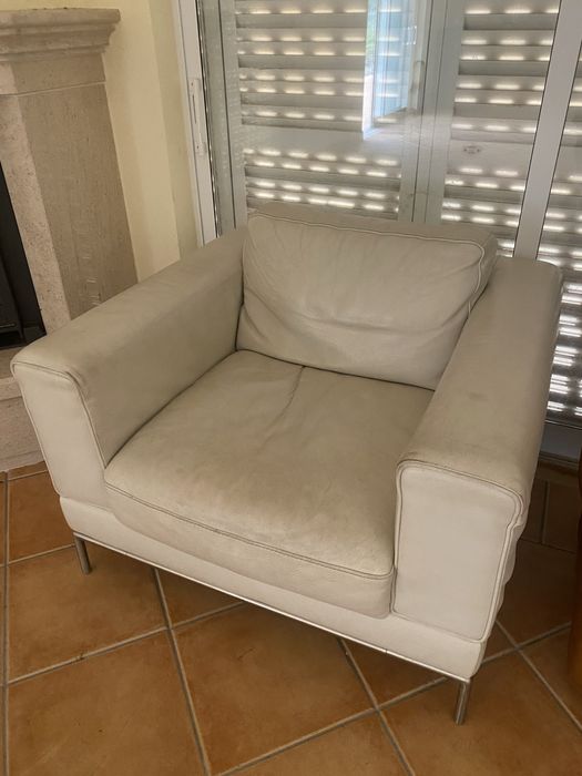 Conjunto de Sofás Cabedal Brancos