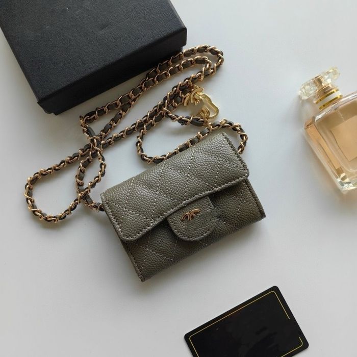 Мікро-сумочка гаманець на ланцюжку Chanel шанель на пояс шкіра Kelly