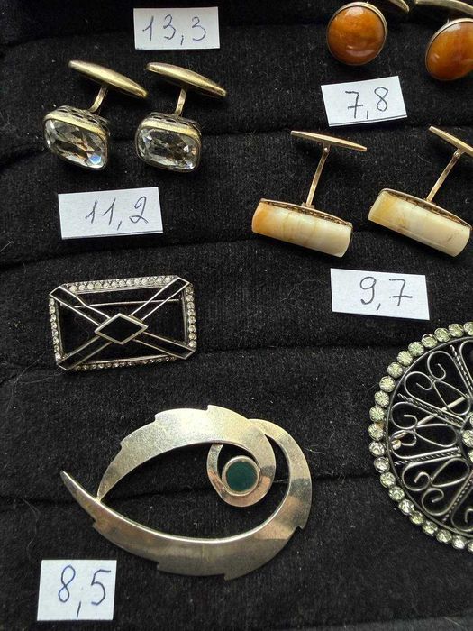 Брошки запонки браслети  брелки - срібло