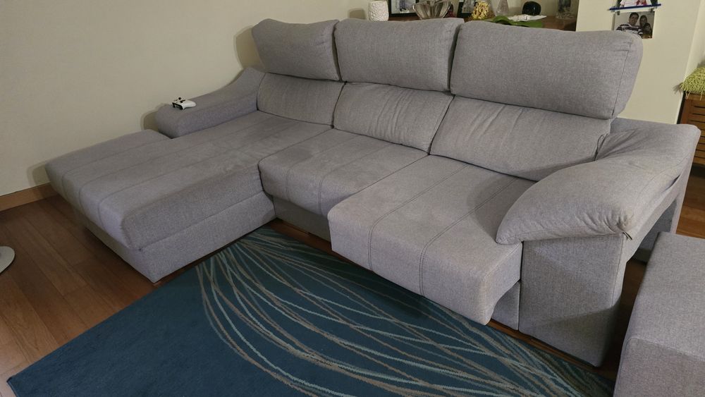 Sofá 3,5 lugares c/arrumos e chaiselonge