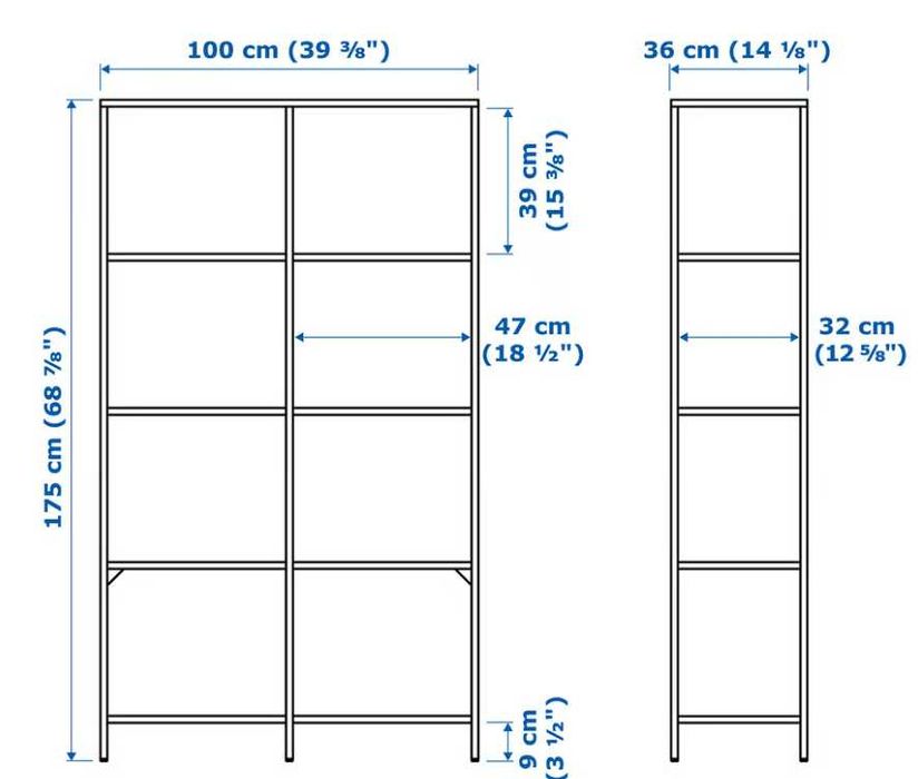 estante de metal e vidro IKEA