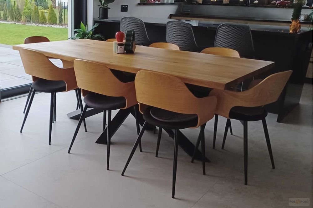 Stół dębowy na wymiar loft premium lite drewno nogi pająk handmade
