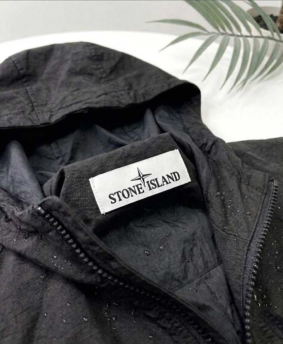 Черный Стоник Бомбер / Ветровка Stone Island / Куртка Стон Айленд