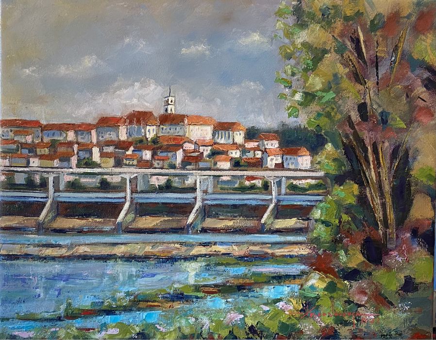 Vista de Coimbra - pintura a óleo sobre tela.