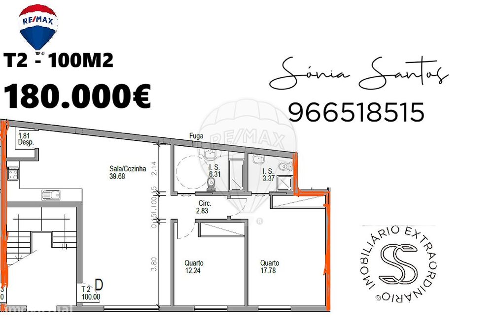 Apartamento T2 para venda — São João Baptista, Santarém