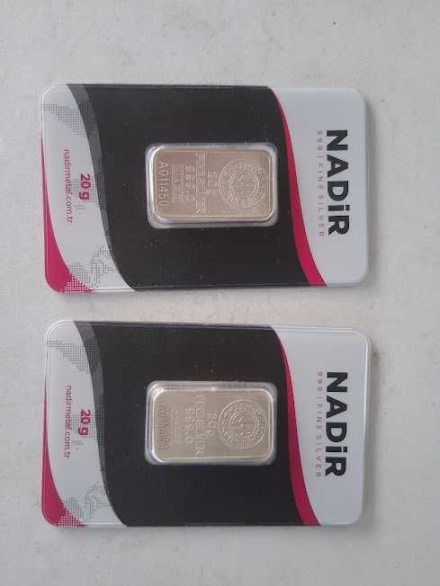 Barra de prata de 20 gr.