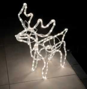 Renifer Świąteczny 144 Led Dekoracja Świetlna Ogrodowa Ciepły Biały