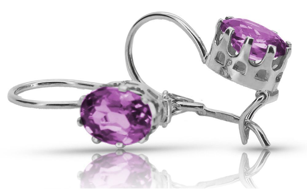 Vintage srebrne kolczyki 925 z Ametystem vec196s 925 Srebro Ametyst
