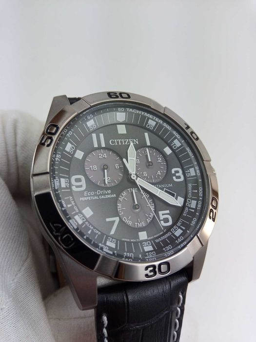 Мужские титановые часы Citizen BL5551-14H вечник, будильник, хронограф