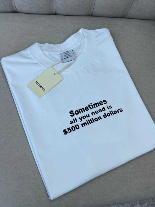 Белая футболка с принтом Vetements мужская футболка Ветмо коттон f720