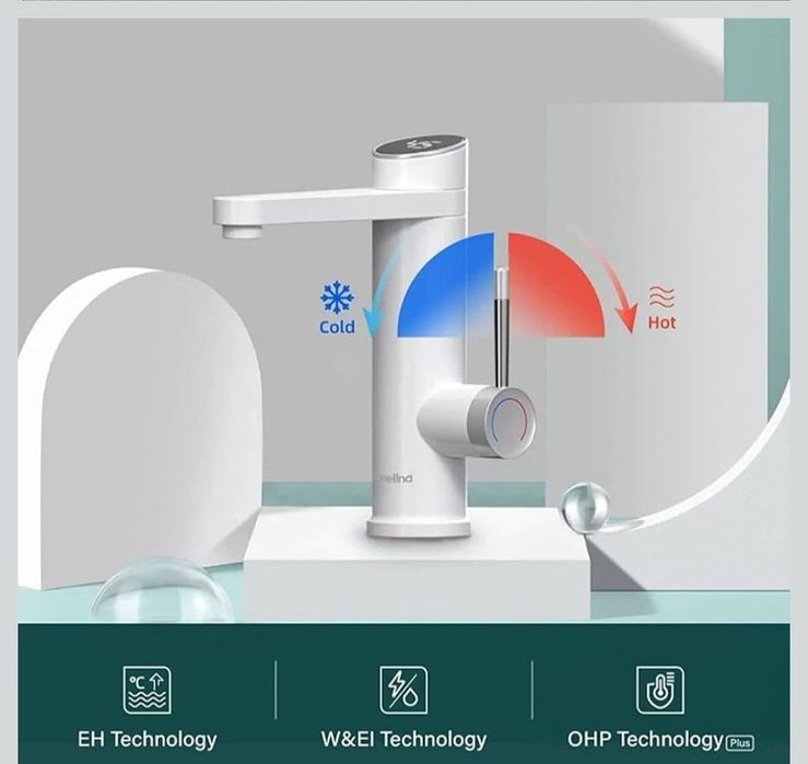 Podgrzewacz wody przepływowy BRIWELLNA 3200W LED - NOWY