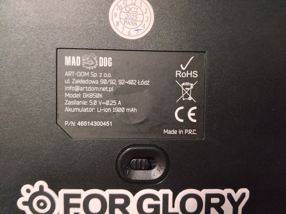 Klawiatura gamingowa mad dog GK850