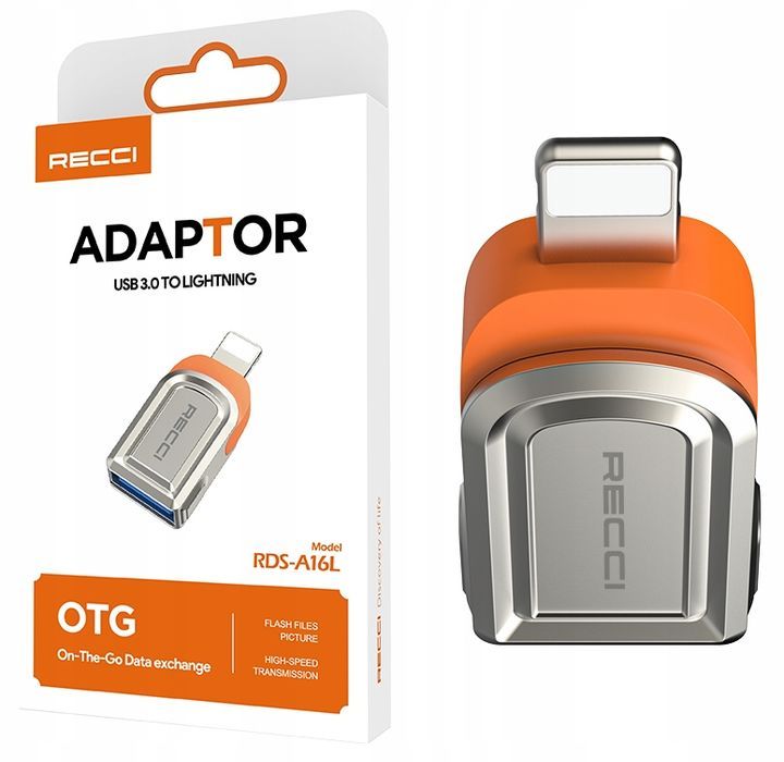 Adapter Do Iphone Lightning Do Otg Usb 3.0 Recci