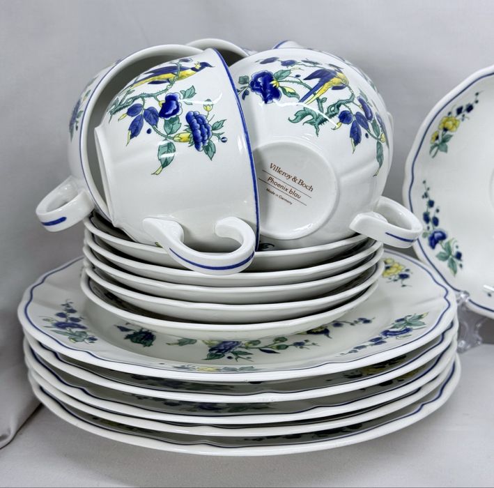 Фарфоровый чайный сервиз фирмы Villeroy Boch серия Phoenix Blay производство Германия
