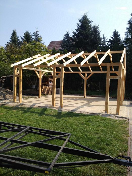 Wiata drewniana garażowa 7 x 5